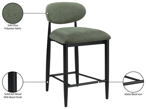 Harlow Olive Performance Fabric Upholstered Stool , 1 Piece (Style 4)