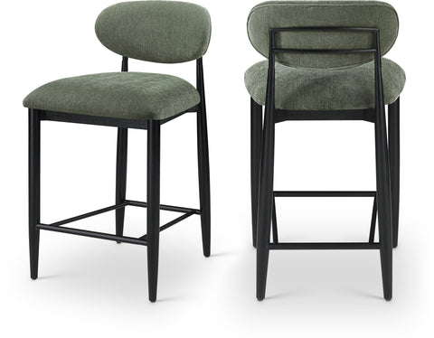 Harlow Olive Performance Fabric Upholstered Stool , 1 Piece (Style 4)