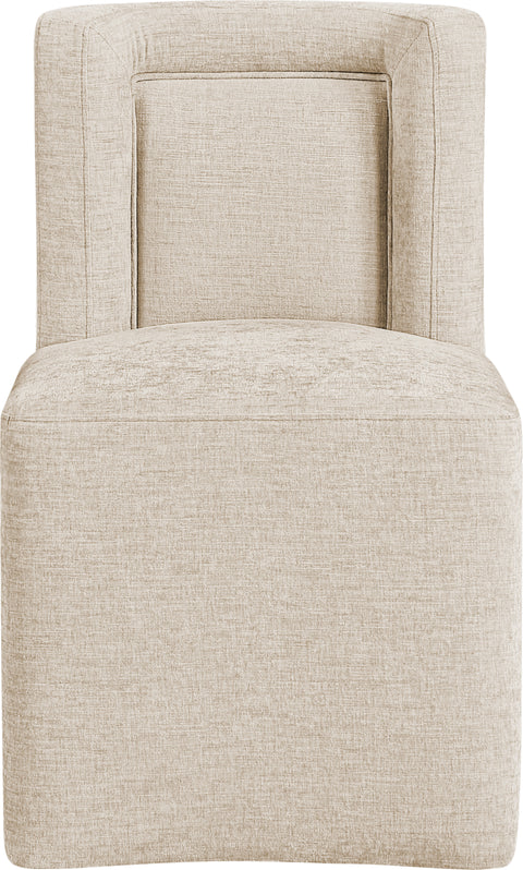 Linden Beige Chenille Performance Fabric Upholstered Dining Chair, 1 Piece