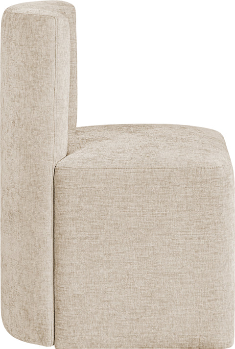 Linden Beige Chenille Performance Fabric Upholstered Dining Chair, 1 Piece
