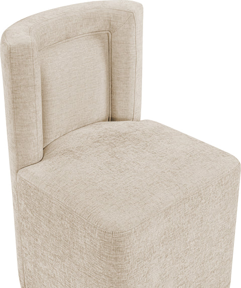 Linden Beige Chenille Performance Fabric Upholstered Dining Chair, 1 Piece
