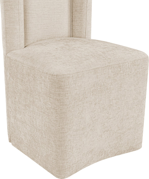 Linden Beige Chenille Performance Fabric Upholstered Dining Chair, 1 Piece
