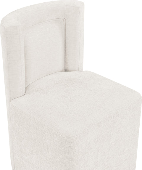 Linden Cream Chenille Performance Fabric Upholstered Dining Chair, 1 Piece