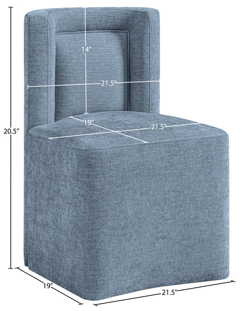 Farrah Light Blue Chenille Performance Fabric Upholstered Dining Chair, 1 Piece