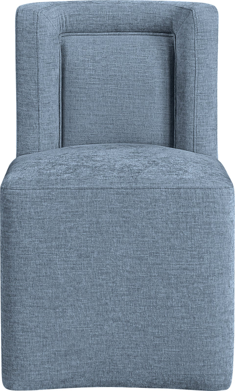 Farrah Light Blue Chenille Performance Fabric Upholstered Dining Chair, 1 Piece