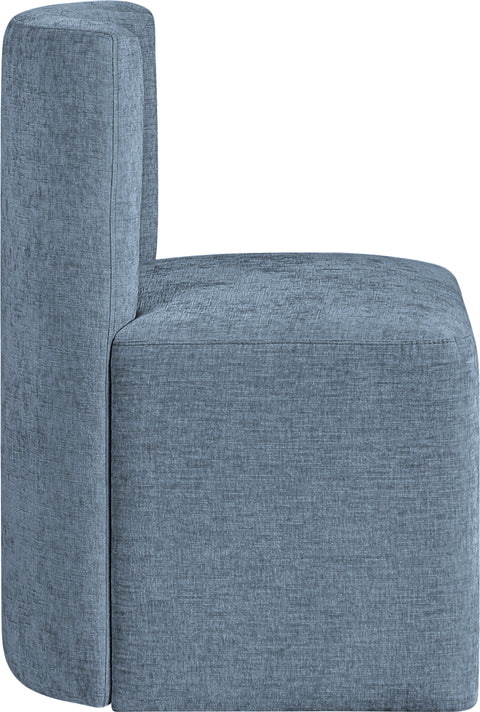 Farrah Light Blue Chenille Performance Fabric Upholstered Dining Chair, 1 Piece