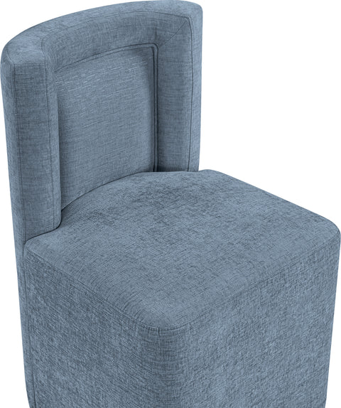 Farrah Light Blue Chenille Performance Fabric Upholstered Dining Chair, 1 Piece
