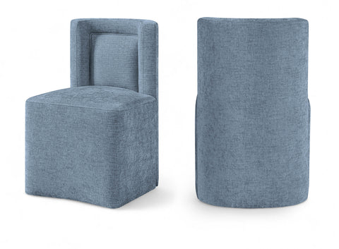 Farrah Light Blue Chenille Performance Fabric Upholstered Dining Chair, 1 Piece