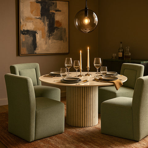 Linden Mint Chenille Performance Fabric Upholstered Dining Chair, 1 Piece