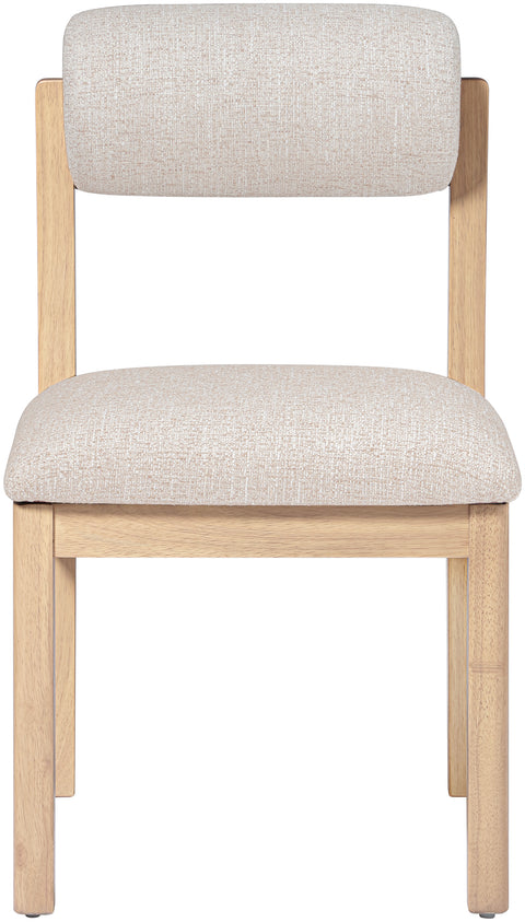Marlow Beige Linen Textured Fabric Upholstered Dining Chair, 2-Piece