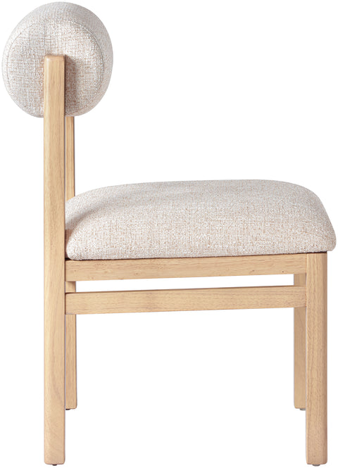 Marlow Beige Linen Textured Fabric Upholstered Dining Chair, 2-Piece