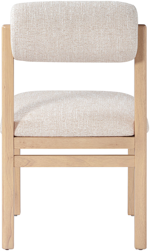 Marlow Beige Linen Textured Fabric Upholstered Dining Chair, 2-Piece