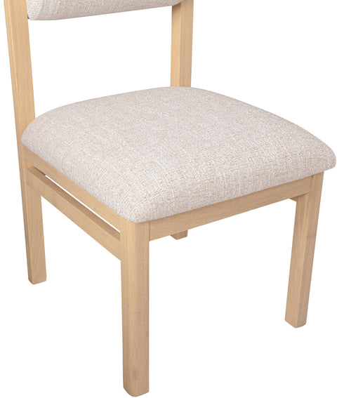 Marlow Beige Linen Textured Fabric Upholstered Dining Chair, 2-Piece