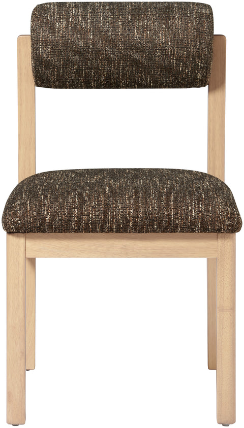 Marlow Brown Linen Textured Fabric Upholstered Dining Chair, 2-Piece
