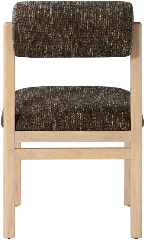 Marlow Brown Linen Textured Fabric Upholstered Dining Chair, 2-Piece