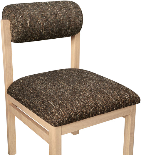 Marlow Brown Linen Textured Fabric Upholstered Dining Chair, 2-Piece