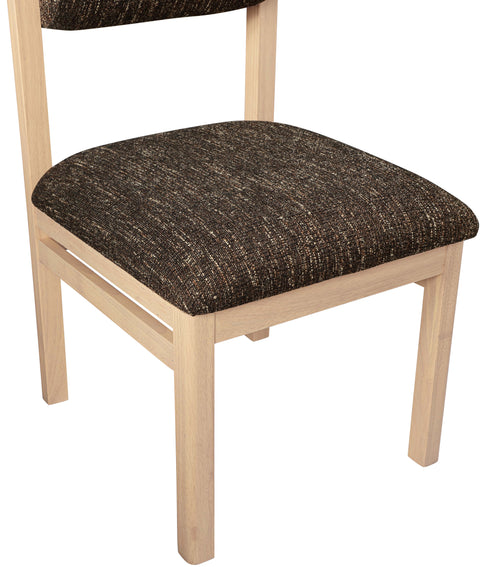 Marlow Brown Linen Textured Fabric Upholstered Dining Chair, 2-Piece