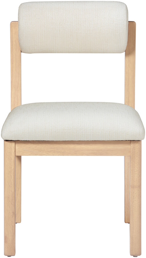 Marlow Cream Linen Textured Fabric Upholstered Dining Chair , 2-Piece (Style 1)