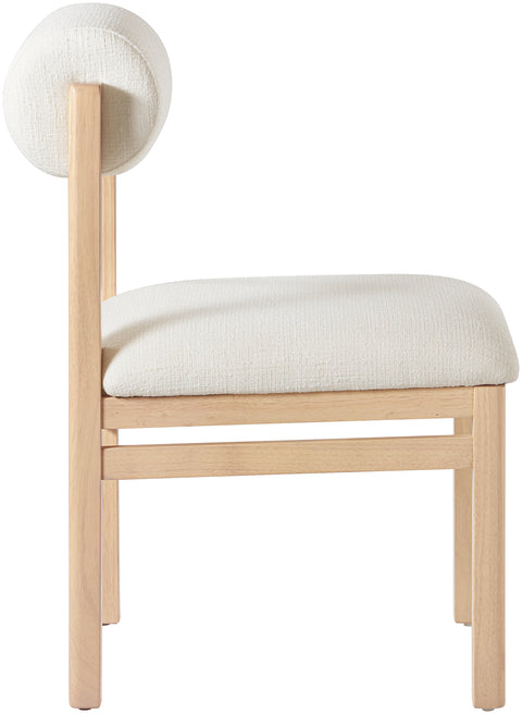 Marlow Cream Linen Textured Fabric Upholstered Dining Chair , 2-Piece (Style 1)