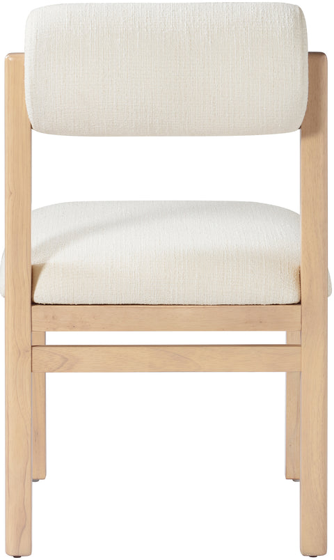 Marlow Cream Linen Textured Fabric Upholstered Dining Chair , 2-Piece (Style 1)