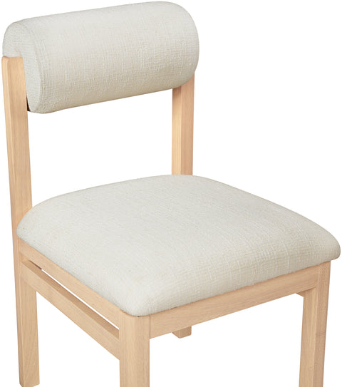 Marlow Cream Linen Textured Fabric Upholstered Dining Chair , 2-Piece (Style 1)