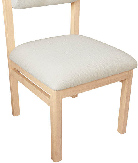 Marlow Cream Linen Textured Fabric Upholstered Dining Chair , 2-Piece (Style 1)