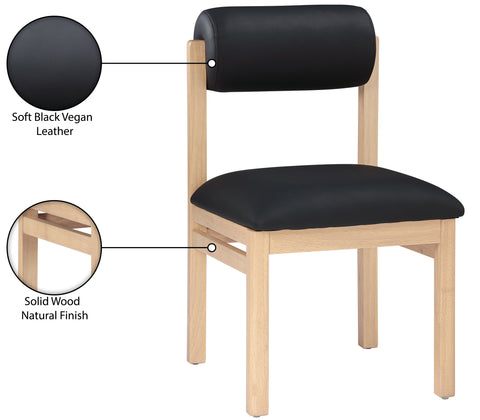Marlow Black Vegan Leather Upholstered Dining Chair , 2-Piece (Style 1)