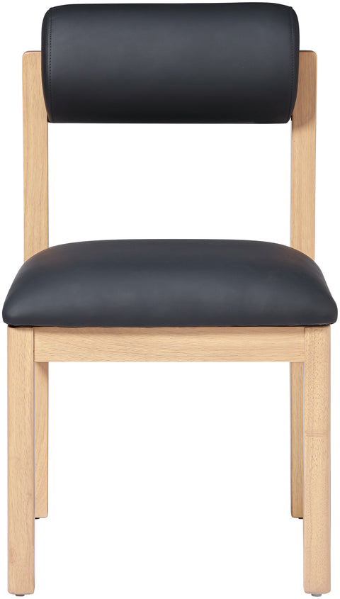 Marlow Black Vegan Leather Upholstered Dining Chair , 2-Piece (Style 1)