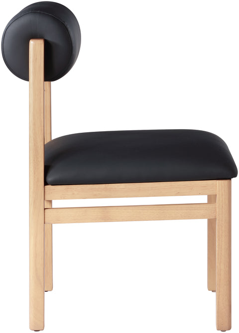 Marlow Black Vegan Leather Upholstered Dining Chair , 2-Piece (Style 1)