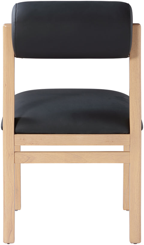 Marlow Black Vegan Leather Upholstered Dining Chair , 2-Piece (Style 1)