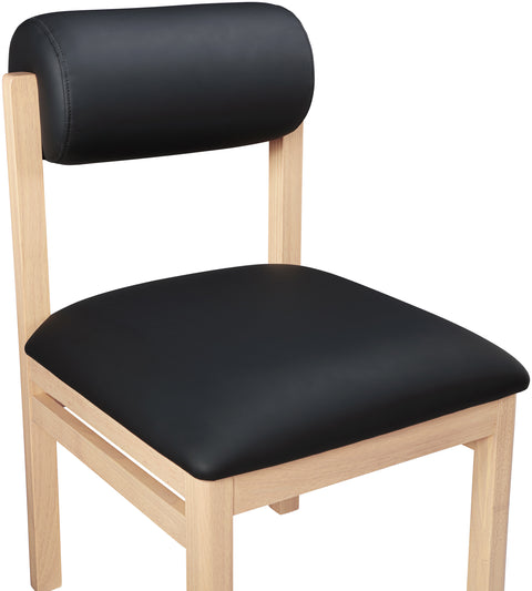 Marlow Black Vegan Leather Upholstered Dining Chair , 2-Piece (Style 1)