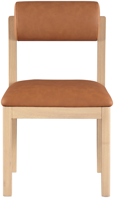 Marlow Cognac Vegan Leather Upholstered Dining Chair , 2-Piece (Style 1)