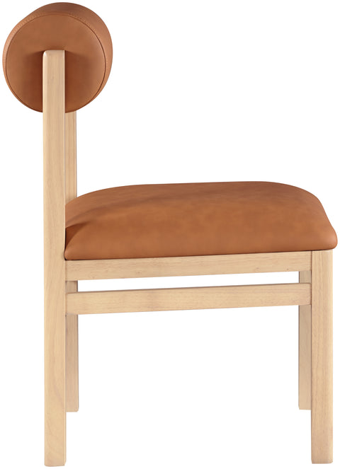 Marlow Cognac Vegan Leather Upholstered Dining Chair , 2-Piece (Style 1)