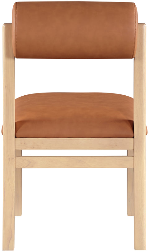 Marlow Cognac Vegan Leather Upholstered Dining Chair , 2-Piece (Style 1)
