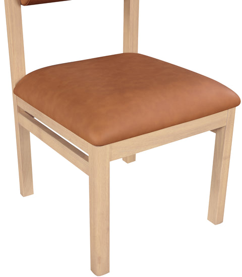 Marlow Cognac Vegan Leather Upholstered Dining Chair , 2-Piece (Style 1)