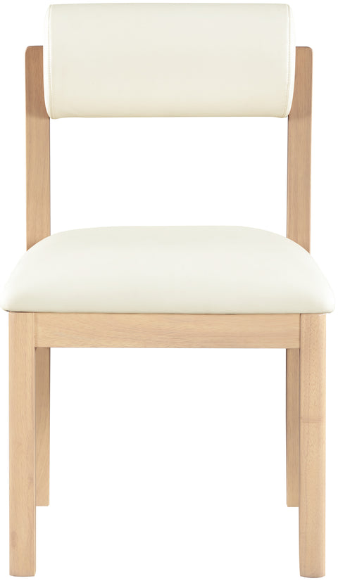 Marlow Cream Vegan Leather Upholstered Dining Chair , 2-Piece (Style 1)