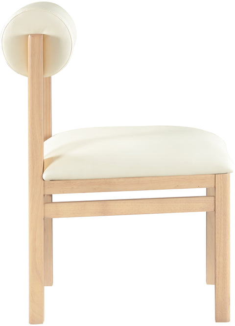 Marlow Cream Vegan Leather Upholstered Dining Chair , 2-Piece (Style 1)