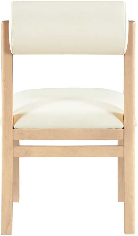 Marlow Cream Vegan Leather Upholstered Dining Chair , 2-Piece (Style 1)