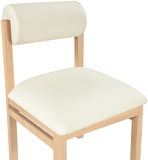 Marlow Cream Vegan Leather Upholstered Dining Chair , 2-Piece (Style 1)