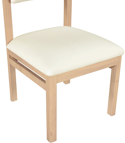Marlow Cream Vegan Leather Upholstered Dining Chair , 2-Piece (Style 1)