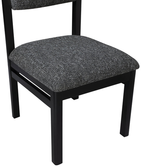 Marlow Black Linen Textured Fabric Upholstered Dining Chair, 2-Piece