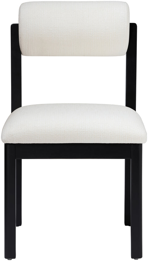 Marlow Cream Linen Textured Fabric Upholstered Dining Chair , 2-Piece (Style 2)