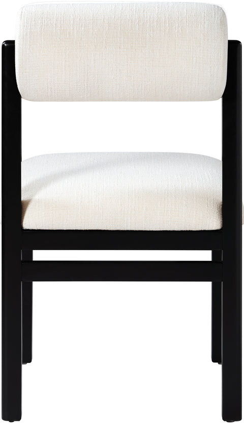 Marlow Cream Linen Textured Fabric Upholstered Dining Chair , 2-Piece (Style 2)