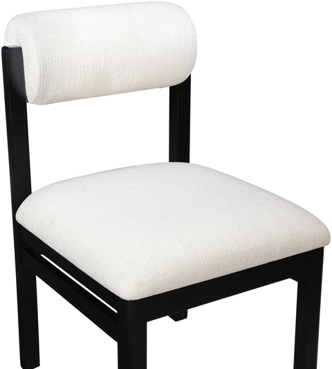 Marlow Cream Linen Textured Fabric Upholstered Dining Chair , 2-Piece (Style 2)