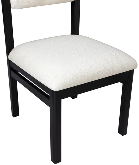 Marlow Cream Linen Textured Fabric Upholstered Dining Chair , 2-Piece (Style 2)