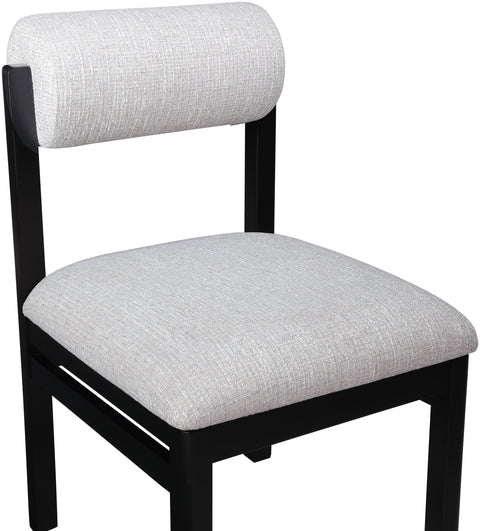 Marlow Grey Linen Textured Fabric Upholstered Dining Chair, 2-Piece