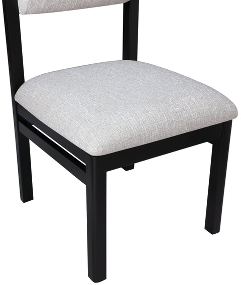 Marlow Grey Linen Textured Fabric Upholstered Dining Chair, 2-Piece