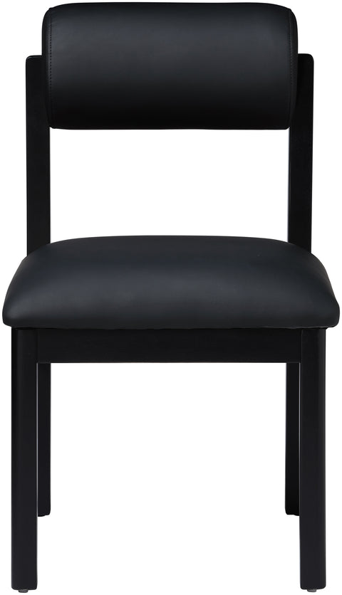 Marlow Black Vegan Leather Upholstered Dining Chair , 2-Piece (Style 2)