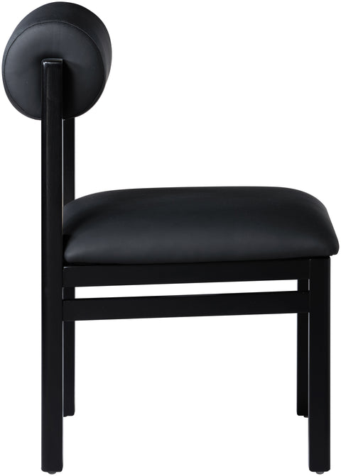 Marlow Black Vegan Leather Upholstered Dining Chair , 2-Piece (Style 2)