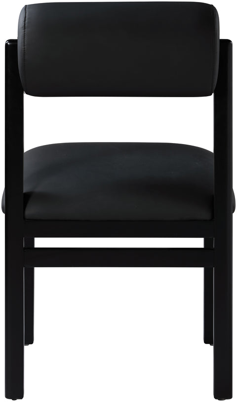 Marlow Black Vegan Leather Upholstered Dining Chair , 2-Piece (Style 2)